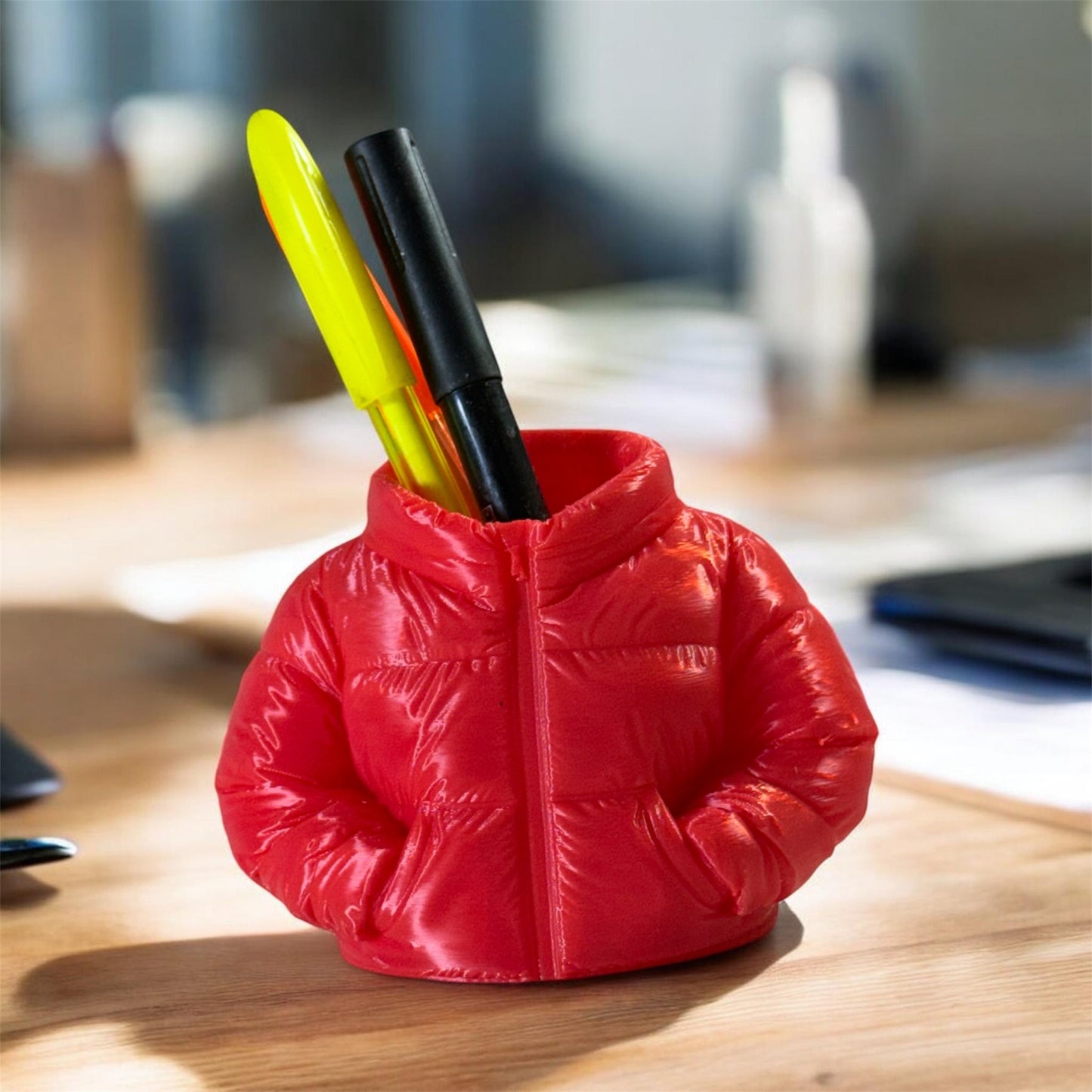 Puffer Jacket Pen Holder